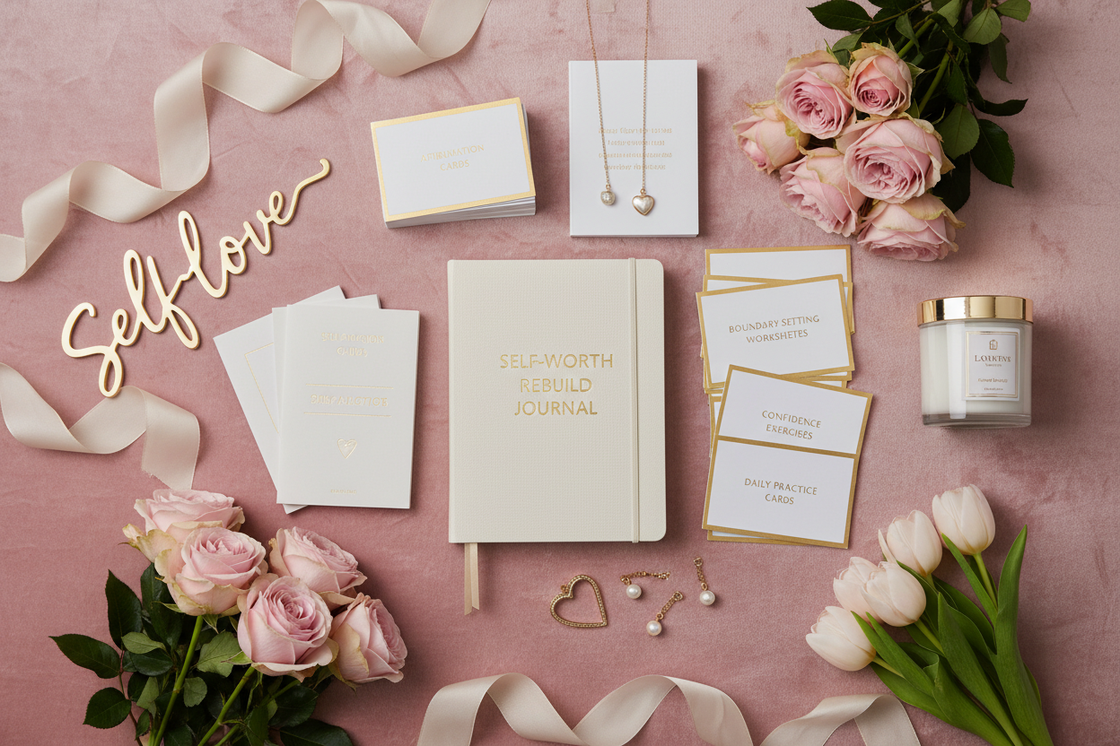 Women's Day Self-Love Bundle - self-worth journal, affirmations, confidence exercises, and self-care rituals